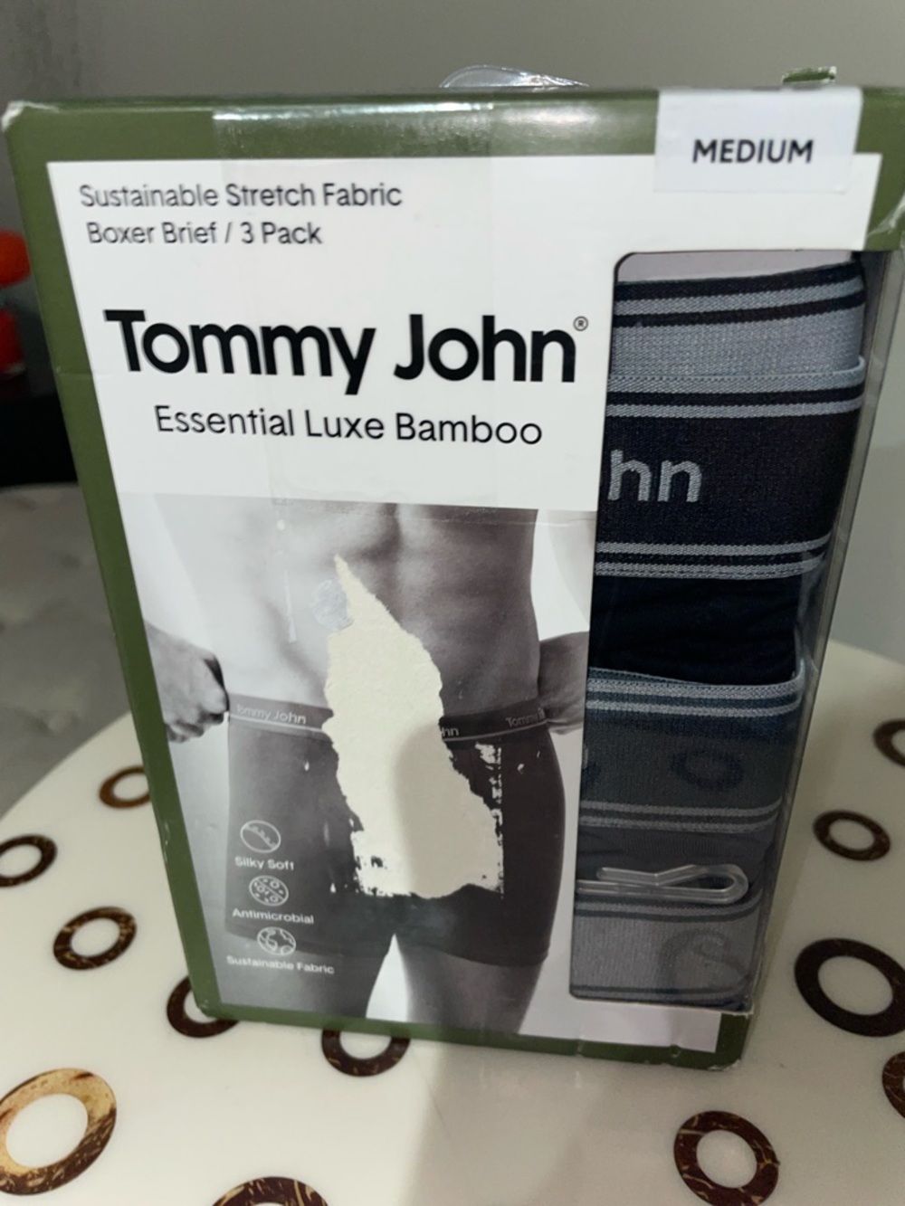 Tommy John Essential Luxe Bamboo Boxer Briefs - 3 Pack Size Medium